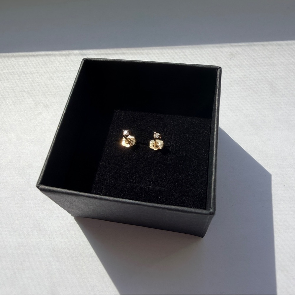 Catbird Petite Angel Hair Diamond Studs - Picture 3 of 8